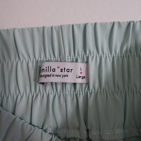 Vanilla Star Light Green High-Waisted Shorts Women Size L Athletic Active Wear - Picture 4 of 9